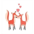thumbnail image 3 of Ambesonne Valentines Duvet Cover Sets, Cartoon Foxes Couple, 2-Twin, Burnt Sienna Eggshell, 3 of 4