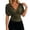 AB210 Green, variant on Women'S Summer Crop Top With Flutter Sleeves And Waist Definition Solid Tee Ladies Fashion Lightweight Shirts