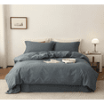 thumbnail image 1 of Nvzi Juego de sábanas, juego de sábanas y fundas de almohada, juego de cama individual, ropa de cama de hotel, decoración del hogar (azul), 1 of 4