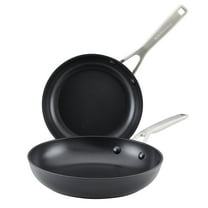 KitchenAid Hard-Anodized 2 Pcs Induction Nonstick Frying Pan Set, Dishwasher Safe and Oven Safe to 500°F, Matte Black