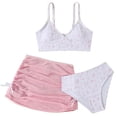 thumbnail image 1 of Traje de Baño de Niñas con Pantalones Cortos Traje de Baño de Bikini Dividido con Estampado Floral Pequeño Conjunto de Tres Piezas con Camisola Superior Y Falda para Niñas de Tamaño Medio a Grande, 1 of 4