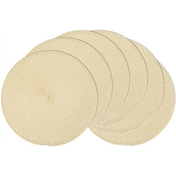 Placemats 15 Inch Round Table Mats for Dining Tables Woven Heat