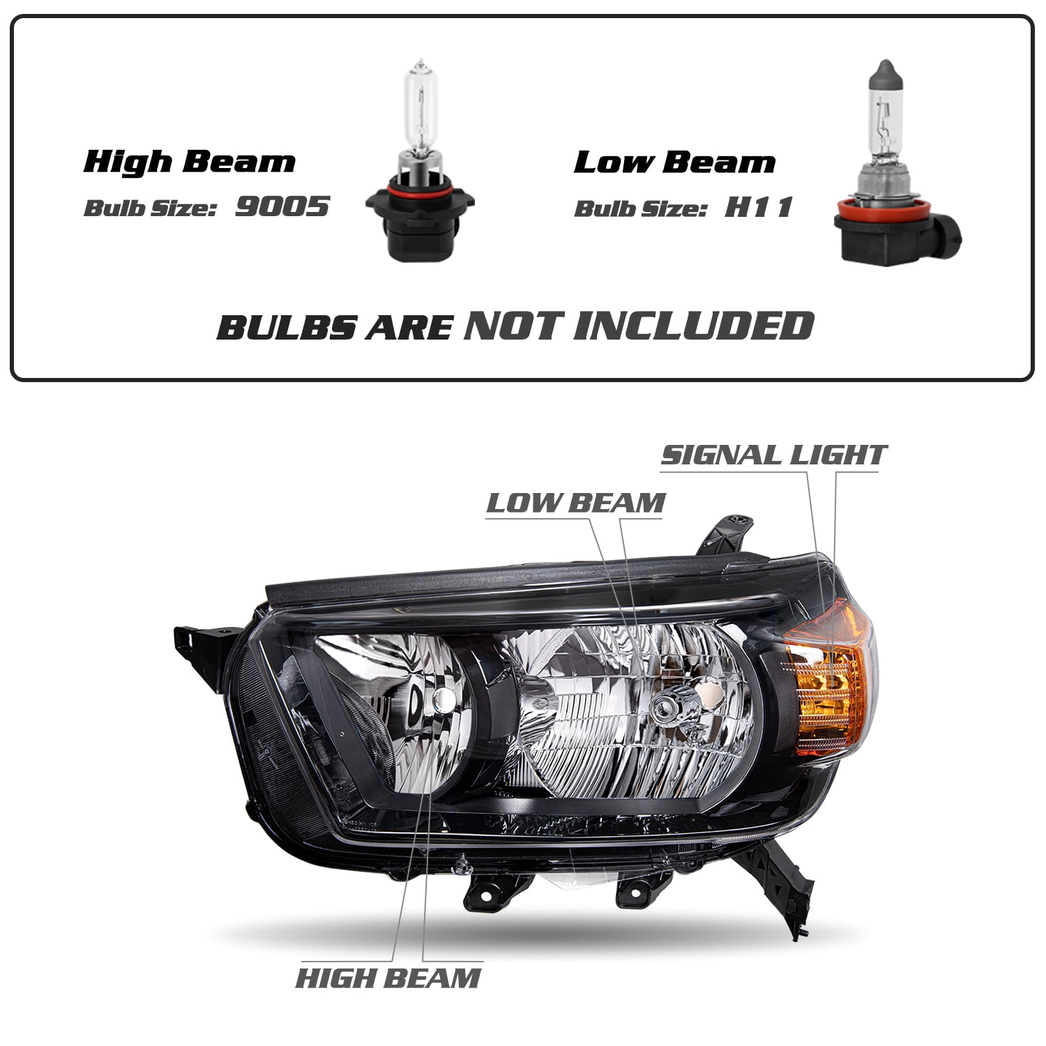 For 2010-2013 Toyota 4Runner Assembly Headlights  LH+RH Set