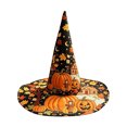 thumbnail image 3 of Witch Hat, Wizard Hat, Halloween Costumes for Adults，Funny Pumpkin Costume Accessory, Wide Brim Spire Cap, One Size Fits All for Cosplay Costume Daily Party Masquerade D, 3 of 4
