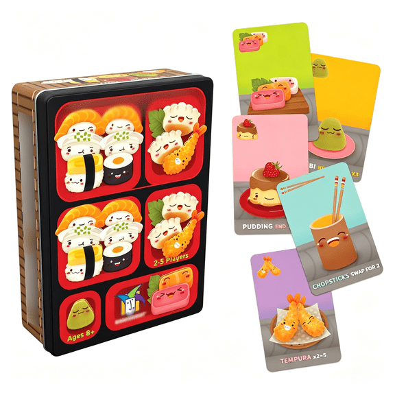 HHNOU Sushi Go,The Pick and Pass Card Game,Fun Games for Adults Multi-Colored