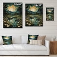 thumbnail image 4 of Designart "Countryside Calm Pond I" Landscape & Nature Print on Natural Pine Wood, 4 of 5