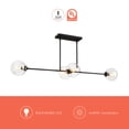thumbnail image 2 of Alora Lighting LP549448MBOP Cassia 4 Light 48" Wide Linear Chandelier - Black, 2 of 7