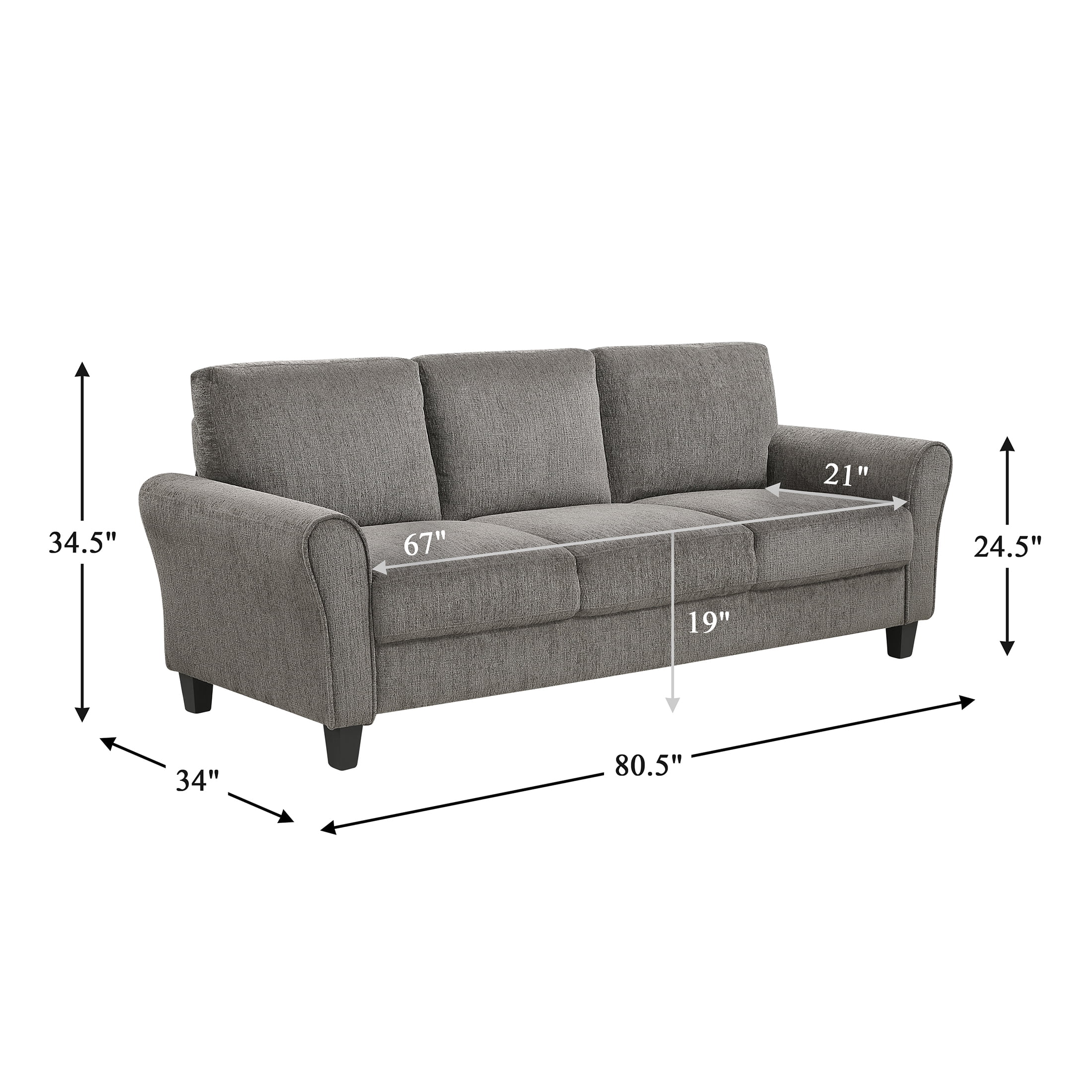 OakvillePark Sevoria Chenille Sofa, Brown