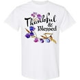 thumbnail image 3 of Inktastic Thankful and Blessed Inspirational Saying with Flowers T-Shirt, 3 of 5