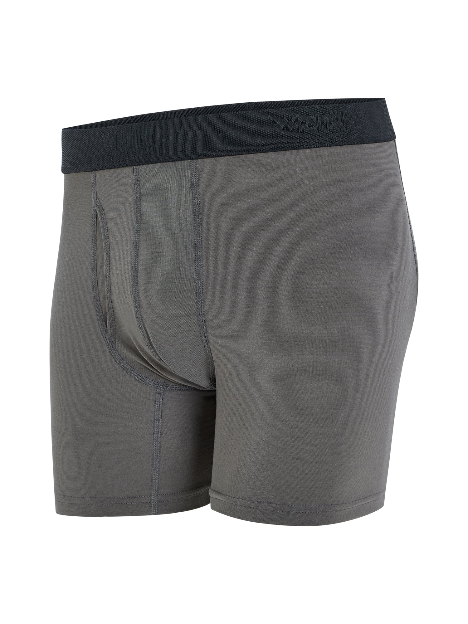 Wrangler Dry Flex 6" Wool Boxer Brief Men's Underwear, Large, Tibetan Red/Black/Charcoal, 3-Pack