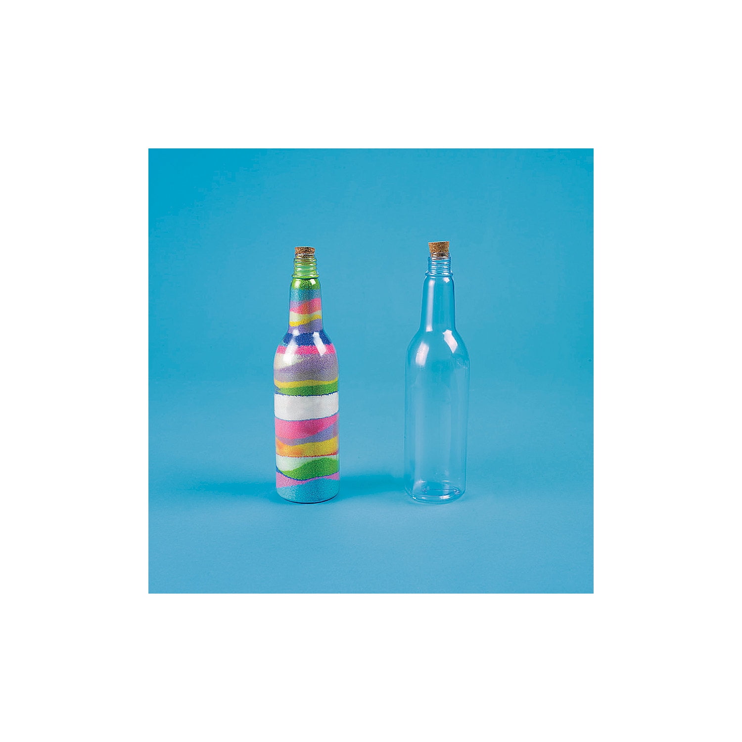 Tropical Sand Art Bottles - Craft Supplies - 12 Pieces