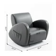 thumbnail image 6 of Qaba 20" Kids Sofa Side Pocket Armchair Rocking Recliner PU Furniture, Gray, 6 of 8
