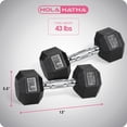 thumbnail image 3 of HolaHatha Iron Hexagonal Cast Home Exercise Dumbbell Free Weight, 20 Pounds, 3 of 12
