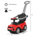thumbnail image 3 of Costway Voiture Pousse-Pousse 3 en 1 pour Tout-Petit, Poussette, Voiture Glissante avec Musique, Rouge, 3 of 10