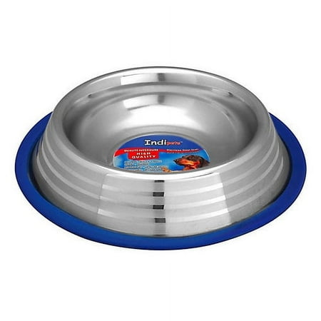 UPC: 0874538001866 | Indipets Silver Touch Anti-Skid Dog Bowl 64oz