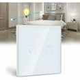 thumbnail image 1 of Interruptor táctil bidireccional, interruptor de luz blanco de 2 vías y 2 vías con luz de pantalla LED, interruptor táctil con sensor táctil Panel de cristal, sin cable neutro, 1 of 5