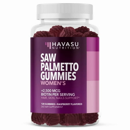 Havasu Saw Palmetto with 2500mcg Biotin, DHT Blocker Hair Supplement for Women, 120 Ct