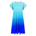 thumbnail image 4 of Tranfacy Robe d'Été pour Filles, Enfants, Manches Courtes, Extensible, Ligne A, Tournoyante, Patineuse, École, Récital, Col Rond, Robe pour Préados, 4 of 7