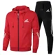 thumbnail image 3 of Otoño nueva moda ropa de hombre conjunto casual gimnasio fitness jogging conjunto de ropa deportiva de los hombres con cremallera Sudadera con capucha + Pantalones conjunto de 2 piezas, 3 of 5