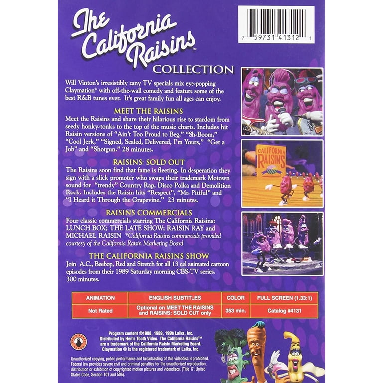 Hens Tooth Video, The California Raisins Collection, 2 Disc DVD