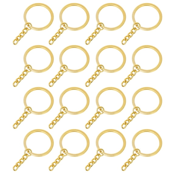 Raindrops  100 Pcs Key Ring Keychain Rings for Crafts The Gold Plated Golden