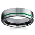 thumbnail image 2 of Gray Tungsten Wedding Band Anniversary Ring Men & Women Unique Tungsten Ring Green Tungsten Ring Comfort Fit Ring, 2 of 2