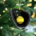thumbnail image 5 of SMKE Softball Glove Hanging,Softball Christmas Ornament,Personalized Acrylic Flat Shape,Christmas Tree Decoration & Baseball Ornament,Sports Lover Gift For Softball Player,Coaches & Sports Fans H, 5 of 9