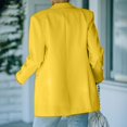 thumbnail image 3 of Femmes Col Rond Solide Veste Manches Longues Manteau Blazer, 3 of 8
