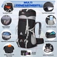 thumbnail image 3 of Mochila de Senderismo IGOLUMON 60L Impermeable para Camping Negra, 3 of 7