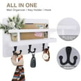 thumbnail image 2 of YIHATA Key and Mail Holder for Wall Hooks Key Hanger for Wall with Shelf Wood Wall Shelf with Hooks for Wall Decorative Retro Hanging Organizer Rustic Farmhouse Decor for Entryway (White), 2 of 7