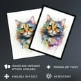 thumbnail image 2 of Floofster Fluffy Cat Lovers Gift Watercolour Pet Portrait Painting Artwork Art Print Framed Poster Wall Decor 12x16 inch, 2 of 5