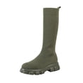 thumbnail image 3 of Willtoo Women’s Stretch Knit Knee‑High Sock Boots, Thick Lug Sole Platform Fashion Winter Boots, Comfortable Non Slip Casual Pull On Boots, 3 of 6