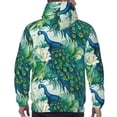 thumbnail image 7 of Sikiie Peacock And Flowers Men's Hoodie, Essentials Hoodie, Sweatshirt, Pullover Hooded Sweatshirt for Men-Small, 7 of 7