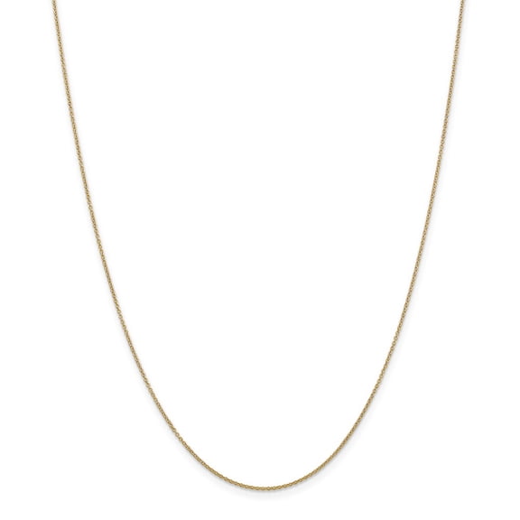 14K Yellow Gold chain Cable Pendant 14 in 0.9 mm .9mm