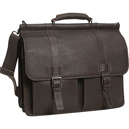 Kenneth Cole Dark Brown Colombian Leather Portfolio Brown