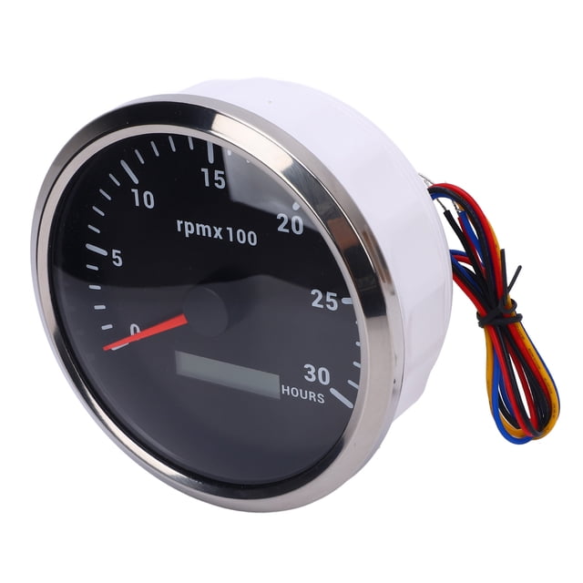 Boat Tachometer, 7 Color Backlight, 0-3000 RPM Gauge with Hour Meter, RV Truck Car Yacht, DC 9-32V