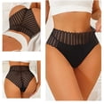 thumbnail image 6 of Womens High Waisted Lace Panties, Cotton Tummy Control Underwear Briefs, Seamless Hipster with Scalloped Edge, Breathable Soft Stretch Lingerie, Black,Size XL, 6 of 6