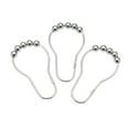 thumbnail image 2 of Live Life Set of 12 Heavy Steel Roller Glide Shower Curtain Hooks - Chrome, 2 of 2