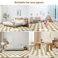 thumbnail image 2 of CozyDesg Shag Area Rugs, 8'x10' Soft Fluffy Floor Rugs Checkered Carpet，Washable Area Rugs for Living Room Bedroom Decor,Beige & White, 2 of 7