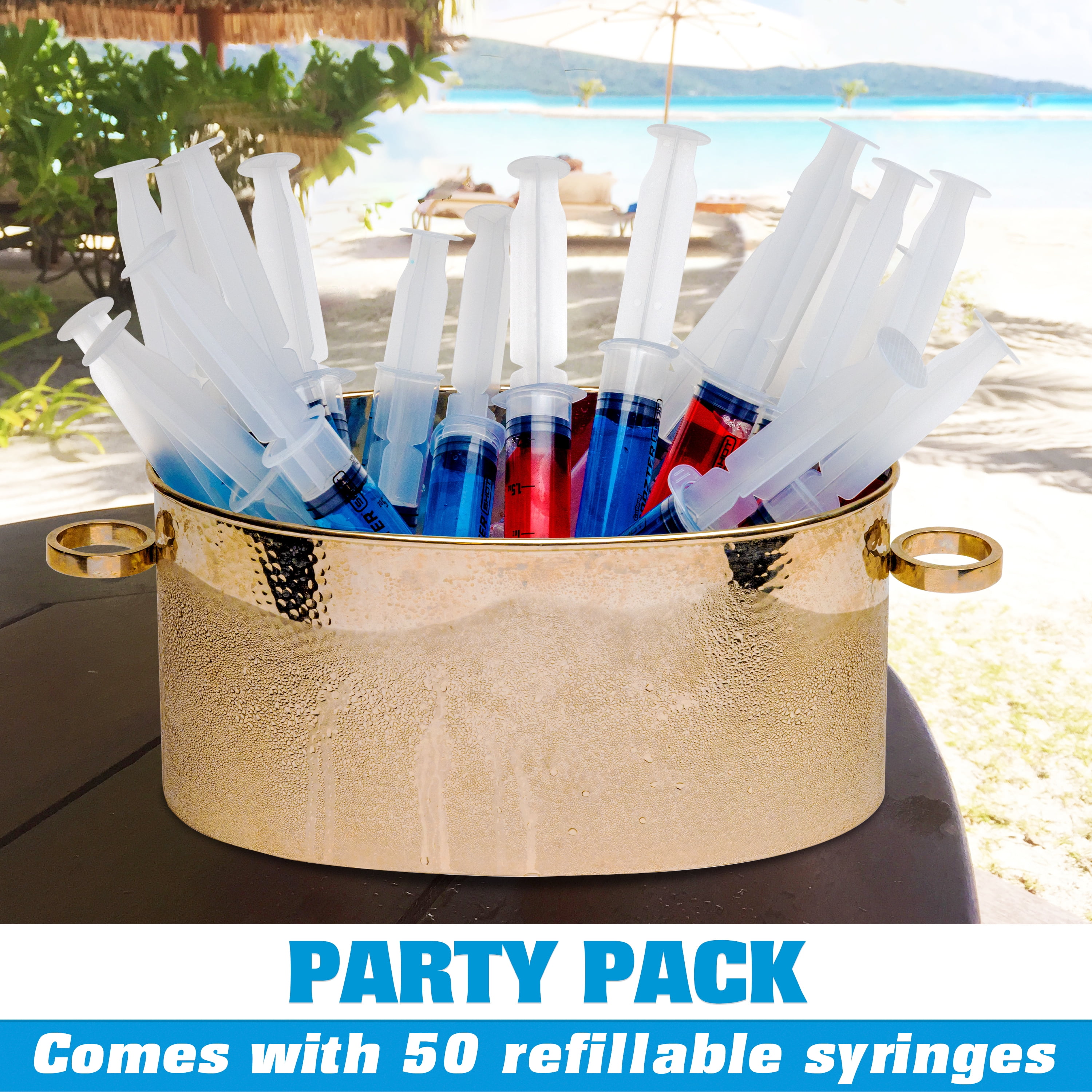 GoPong 2oz Boozter Shot Syringes for jello shots 50 Pack of Reusable