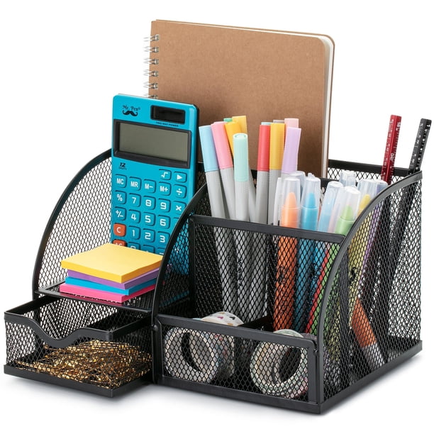 Organizador de escritorio Mr. Pen Mesh, negro, portalápices y bolígrafos