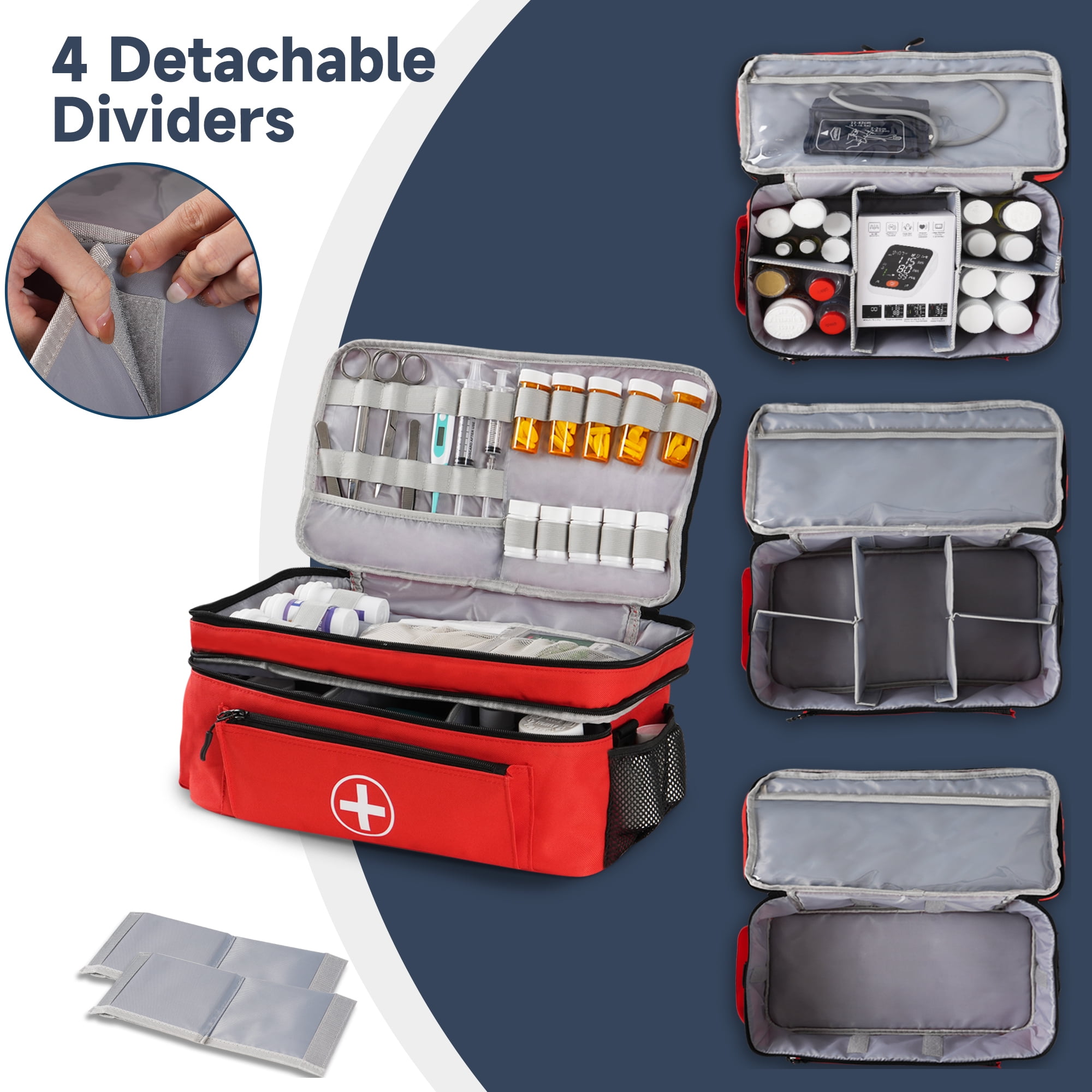 TGCUR Medical Bag, Medicine Organizer, First Aid Box, Pill Organizer for Emergency, Home, Travel