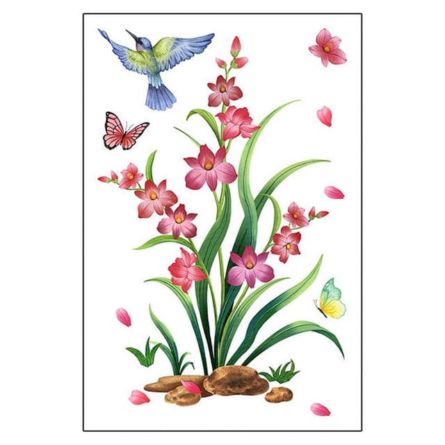 Inteprter Pegatina de pared de PVC, calcomanías de plantas, Mural de fondo, póster de arte decorativo, autoensamblaje, decoración para sala de Decoración del hogar