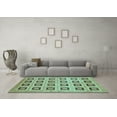 thumbnail image 3 of Ahgly Company Machine Washable Indoor Square Abstract Light Blue Modern Area Rugs, 8' Square, 3 of 4