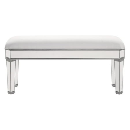 Elegant Lighting Mirrored Bedroom Bench Silver Walmart Com