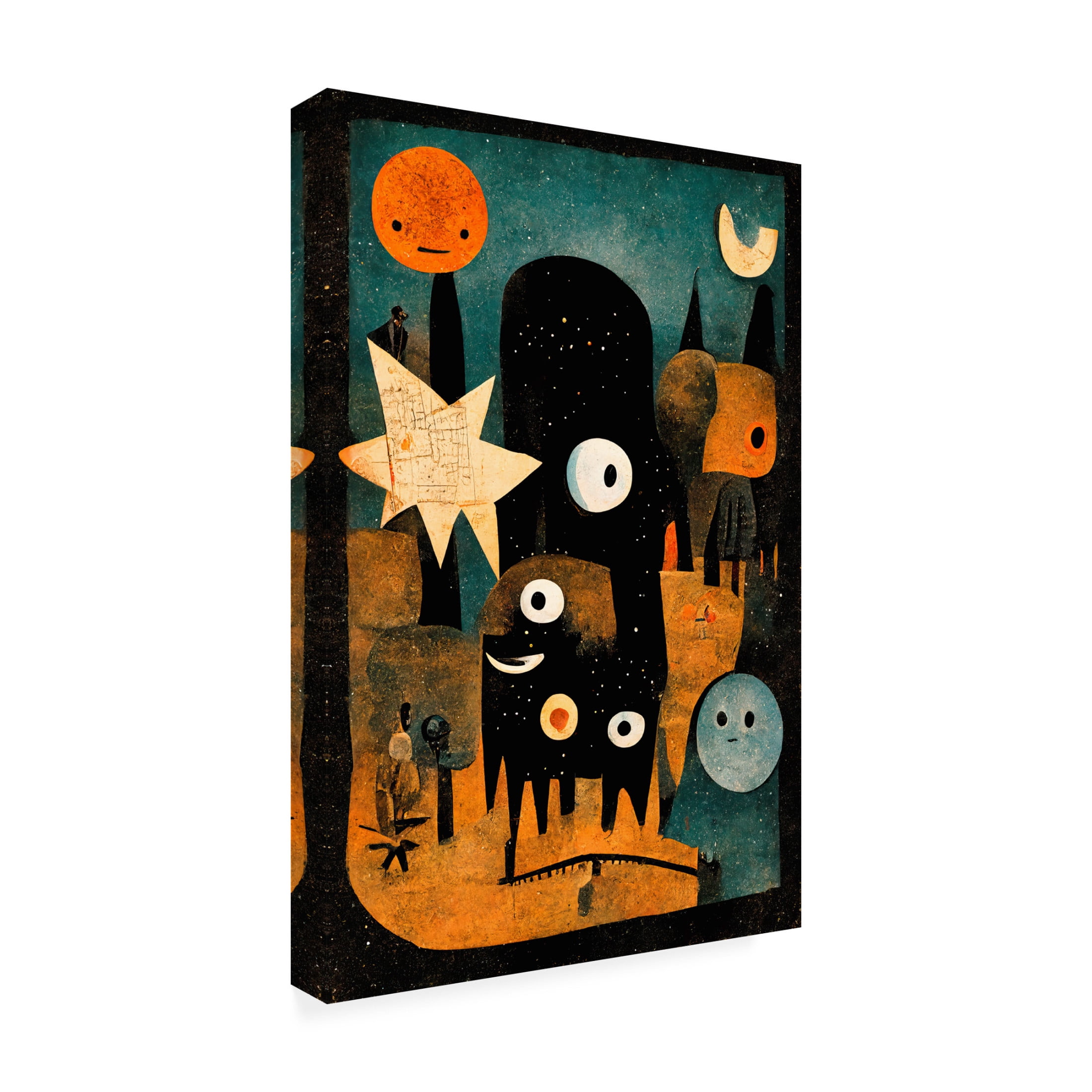 Canvas Wall Art - Treechild 'Night Of The Young Monsters' Wall Art for Living Room, Bedroom, or Office D?cor by Trademark Fine Art - 30 x 47 Inches