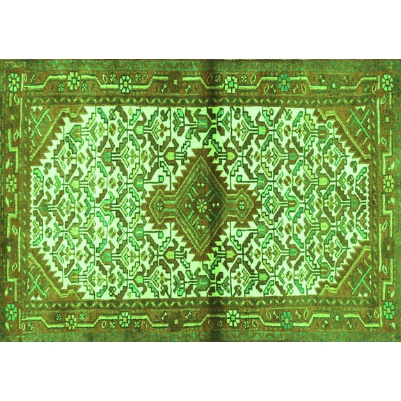 Ahgly Company Indoor Rectangle Persian Green Traditional Area Rugs, 5' x 7'