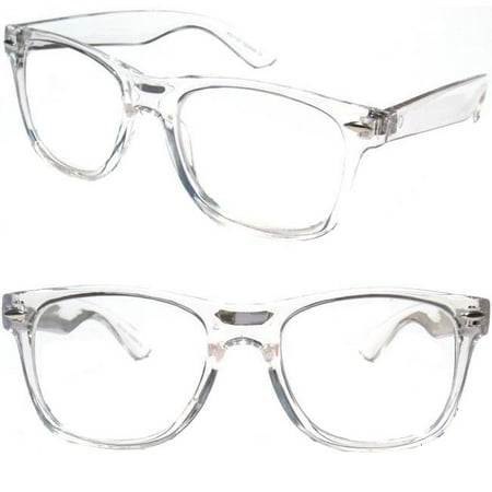 2 Pairs Transparent Neon Color Deluxe Reading Glasses - Comfortable Stylish Simple Readers Rx