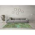 thumbnail image 3 of Ahgly Company Indoor Square Patchwork Turquoise Blue Transitional Area Rugs, 7' Square, 3 of 4