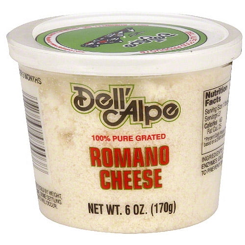 Dell' Alpe Grated Romano Cheese, 6 oz (Pack of 12)